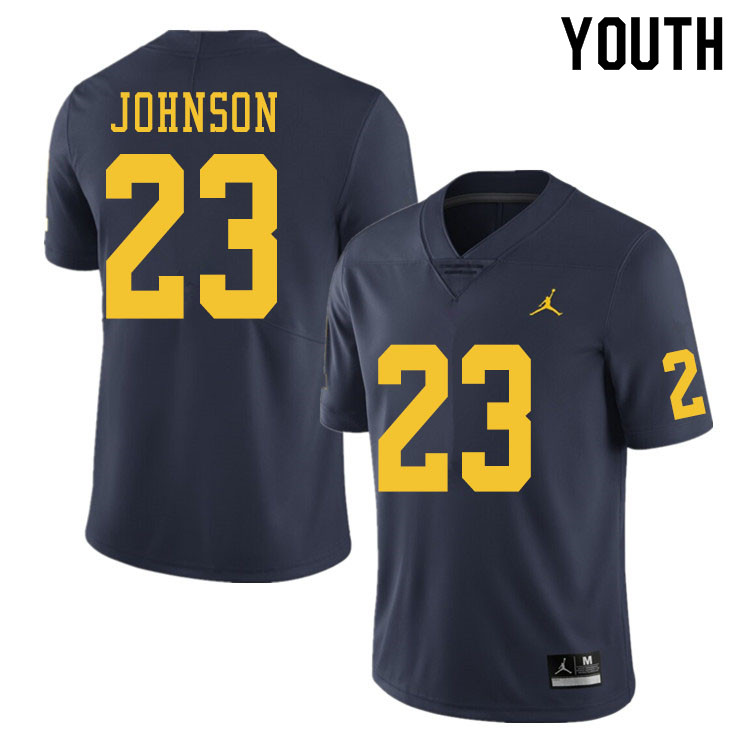 Youth #23 Quinten Johnson Michigan Wolverines College Football Jerseys Sale-Navy